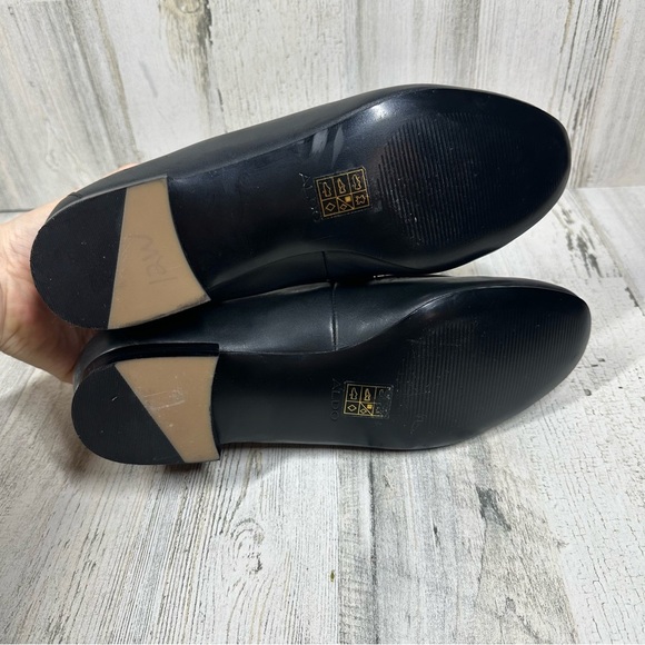Aldo Women’s Joeya Pointed Toe Flats Slip On Loafers Black Leather Low Top #5 - Picture 9 of 11